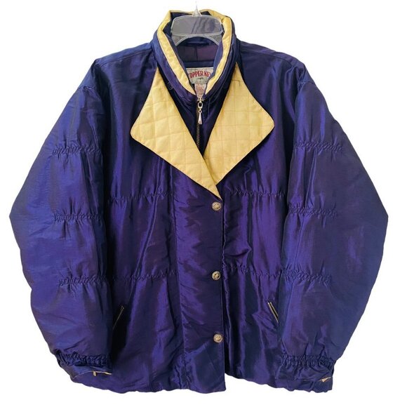 Copper Key Vintage Winter Jacket Snow Ski Anorak 80's 90's Metallic Purple Gold